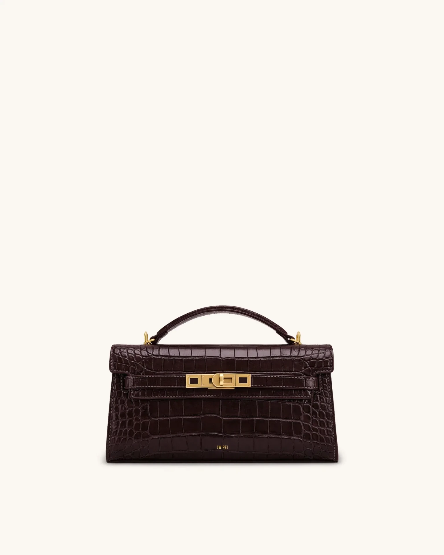JW PEI Noor Top Handle Bag, Dark Brown Croc